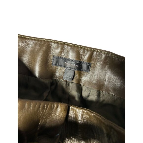 Belstaff Womens Size XS Leather Pleated Shorts With Belt In Brown - Picture 13 of 16